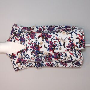 Liz Claiborne Career V-Neck Print Top